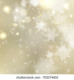 New year and Xmas Defocused Background With Blinking Stars. Christmas golden holiday glowing backdrop. And also includes EPS 10 vector