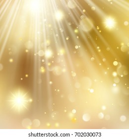New year and Xmas gold dust. Christmas golden holiday glowing backdrop. And also includes EPS 10 vector
