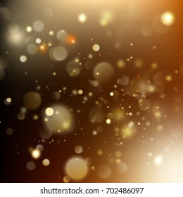 New year and Xmas gold dust. Christmas golden holiday glowing backdrop. And also includes EPS 10 vector