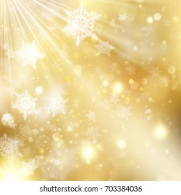 New year and Xmas gold dust. Christmas golden holiday glowing backdrop. And also includes EPS 10 vector