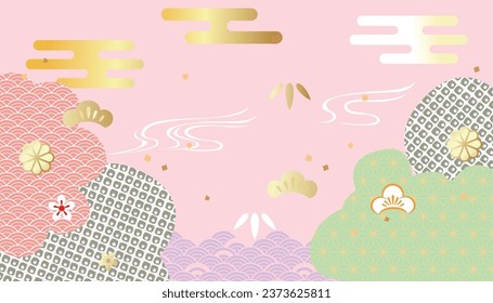 New Year New Year's card material background illustration
