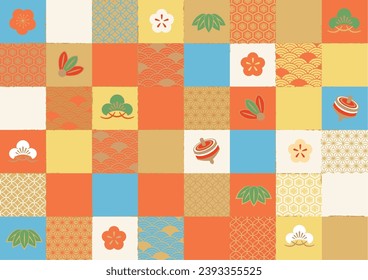 New Year New Year's card material background illustration