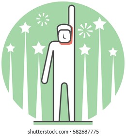 New Year New You - Infographic Icon Elements from Christmas and New Year Set. Flat Thin Line Icon Pictogram for Website and Mobile Application Graphics.