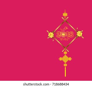 New Years 2018 polygonal line light background. Year of the dog