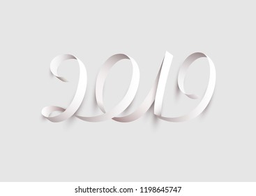New Years 2019. Calligraphic inscription.