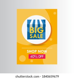 New Years 2021 Big Sale 40% off Shop Now Label Vector Template Design Illustration