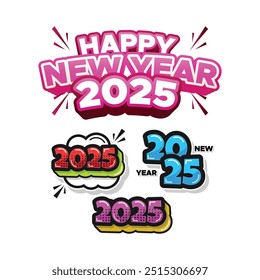 New Years 2025 Vector Design