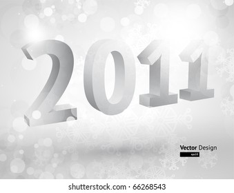 New Years 3D card 2011 with back light and place for your text