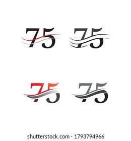 New Years 75 anniversary and celebration festival design Vector
