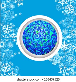 New Year's abstraction with a Christmas ball. Vector