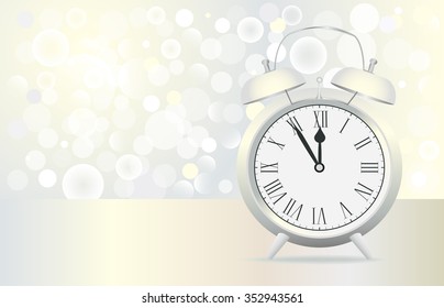 New Year's background with clock.Vector illustration.