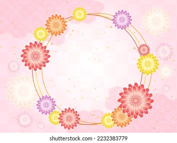 New Year's background illustration. A beautiful background with Japanese patterns.