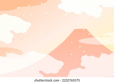 New Year's background illustration. A beautiful background with Japanese patterns.