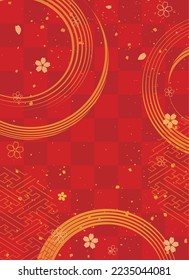 New Year's background illustration. A beautiful background with Japanese patterns.