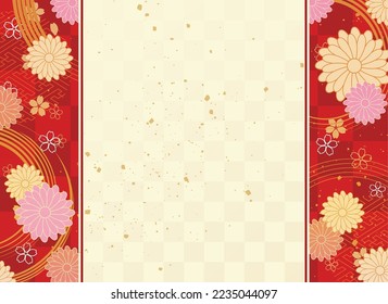 New Year's background illustration. A beautiful background with Japanese patterns.