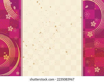 New Year's background illustration. A beautiful background with Japanese patterns.