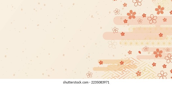 New Year's background illustration. A beautiful background with Japanese patterns.