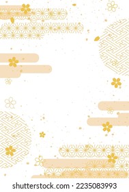 New Year's background illustration. A beautiful background with Japanese patterns.
