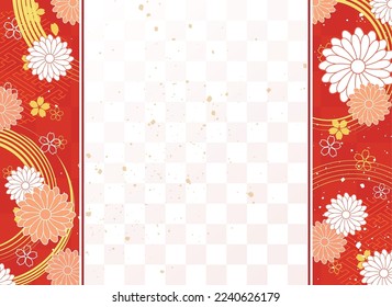 New Year's background illustration. A beautiful background with Japanese patterns.