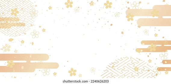 New Year's background illustration. A beautiful background with Japanese patterns.