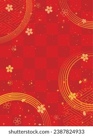 New Year's background illustration. A beautiful background with Japanese patterns.