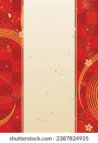 New Year's background illustration. A beautiful background with Japanese patterns.