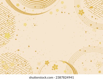 New Year's background illustration. A beautiful background with Japanese patterns.