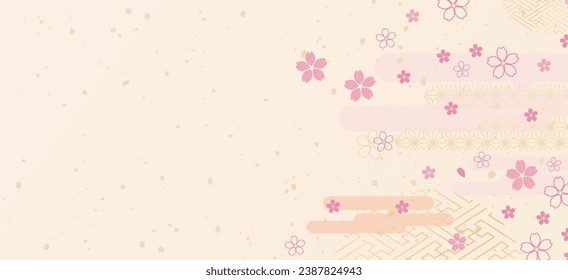 New Year's background illustration. A beautiful background with Japanese patterns.