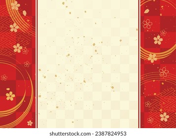 New Year's background illustration. A beautiful background with Japanese patterns.