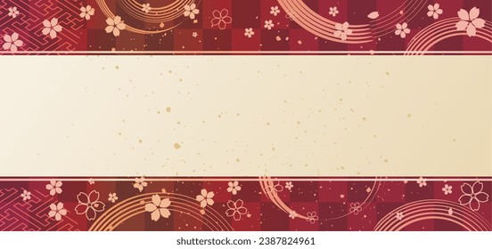 New Year's background illustration. A beautiful background with Japanese patterns.
