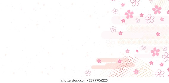 New Year's background illustration. A beautiful background with Japanese patterns.
