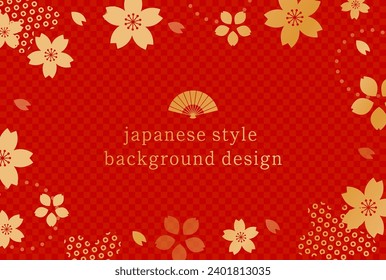 New Year's background illustration. A beautiful background with Japanese patterns.
