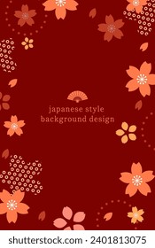 New Year's background illustration. A beautiful background with Japanese patterns.
