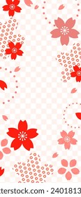 New Year's background illustration. A beautiful background with Japanese patterns.
