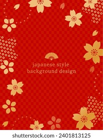 New Year's background illustration. A beautiful background with Japanese patterns.
