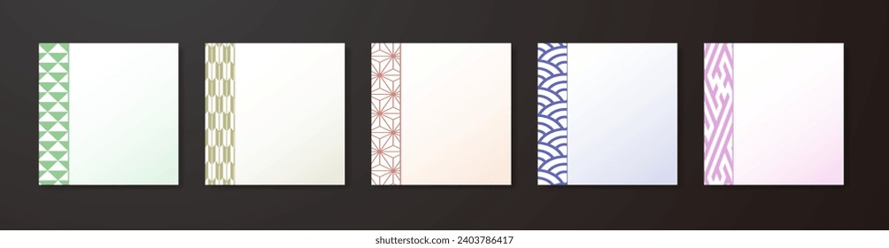 New Year's background illustration. A beautiful background with Japanese patterns.