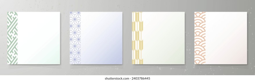 New Year's background illustration. A beautiful background with Japanese patterns.