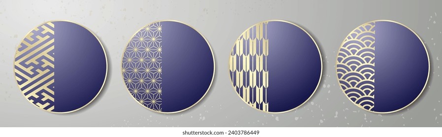 New Year's background illustration. A beautiful background with Japanese patterns.