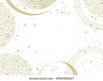 New Year's background illustration. A beautiful background with Japanese patterns.