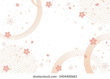 New Year's background illustration. A beautiful background with Japanese patterns.