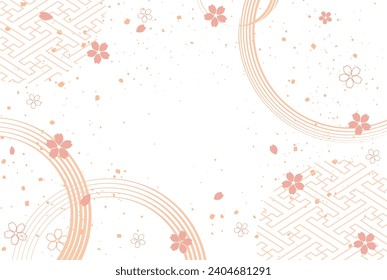 New Year's background illustration. A beautiful background with Japanese patterns.