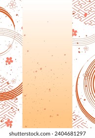 New Year's background illustration. A beautiful background with Japanese patterns.