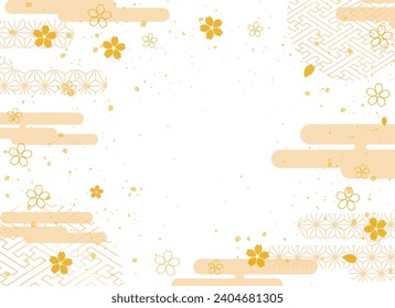 New Year's background illustration. A beautiful background with Japanese patterns.