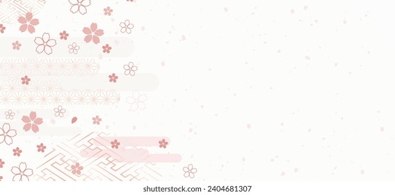 New Year's background illustration. A beautiful background with Japanese patterns.