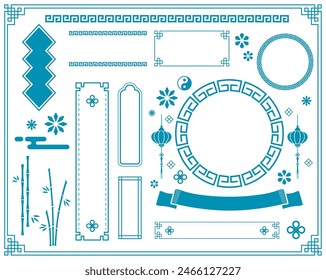 New Year's background illustration. A beautiful background with Japanese patterns.
