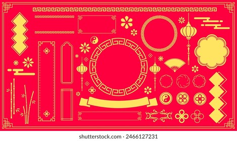 New Year's background illustration. A beautiful background with Japanese patterns.
