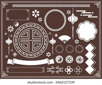 New Year's background illustration. A beautiful background with Japanese patterns.
