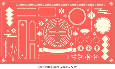 New Year's background illustration. A beautiful background with Japanese patterns.
