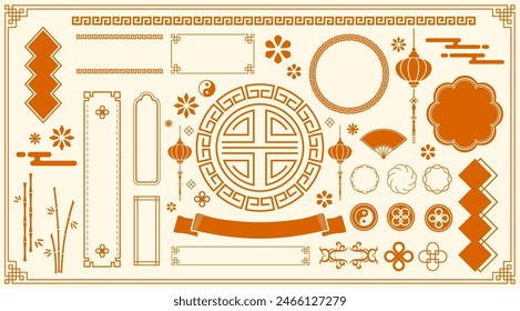 New Year's background illustration. A beautiful background with Japanese patterns.
