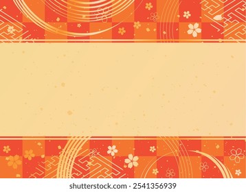 New Year's background illustration. A beautiful background with Japanese patterns.